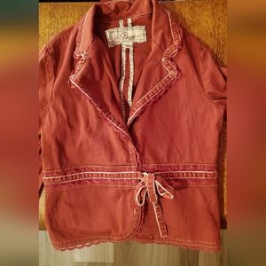 Plugg Women's Rust Jacket with Lace Trim